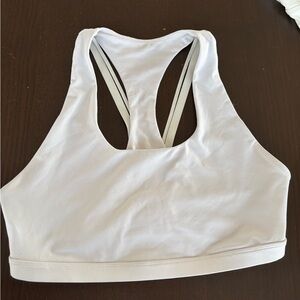 White Racerback Fabletics Sports Bra